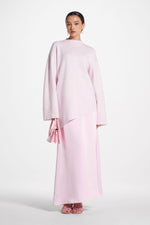Tencel Silk A-Line Maxi Skirt - Pink