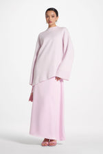 Tencel Silk A-Line Maxi Skirt - Pink