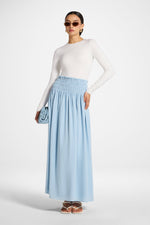 Tencel Smocked Skirt - Sky
