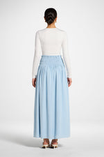 Tencel Smocked Skirt - Sky