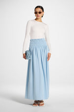 Tencel Smocked Skirt - Sky