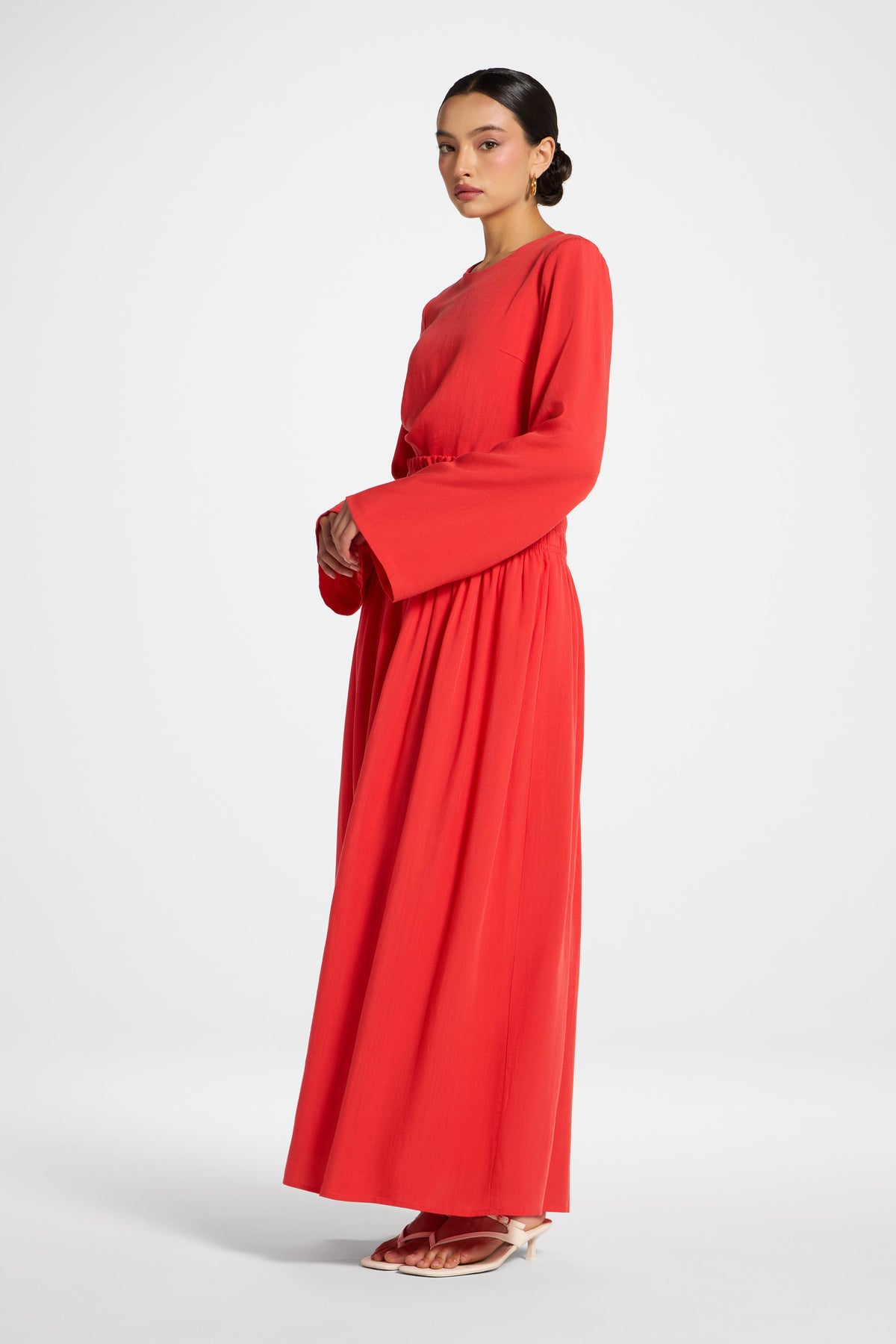 Tencel Smocked Skirt - Strawberry