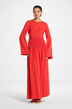 Tencel Smocked Skirt - Strawberry