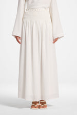 Tencel Smocked Skirt - White