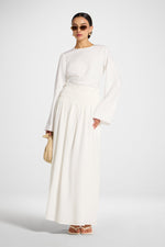 Tencel Smocked Skirt - White