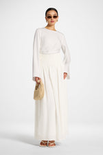 Tencel Smocked Skirt - White