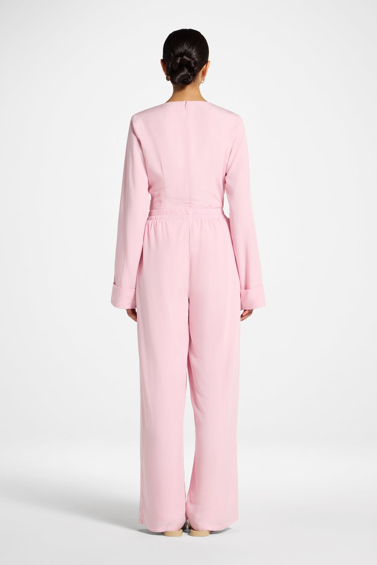 Tencel Wide Leg Pants - Baby Pink