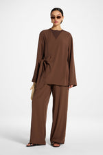 Tencel Wide Leg Pants - Espresso