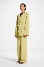 Tencel Wide Leg Pants - Honeydew