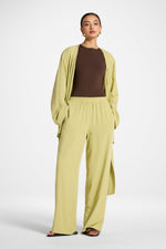 Tencel Wide Leg Pants - Honeydew