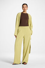 Tencel Wide Leg Pants - Honeydew