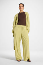 Tencel Wide Leg Pants - Honeydew