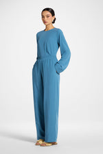 Tencel Wide Leg Pants - Sea