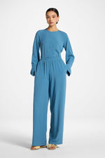Tencel Wide Leg Pants - Sea