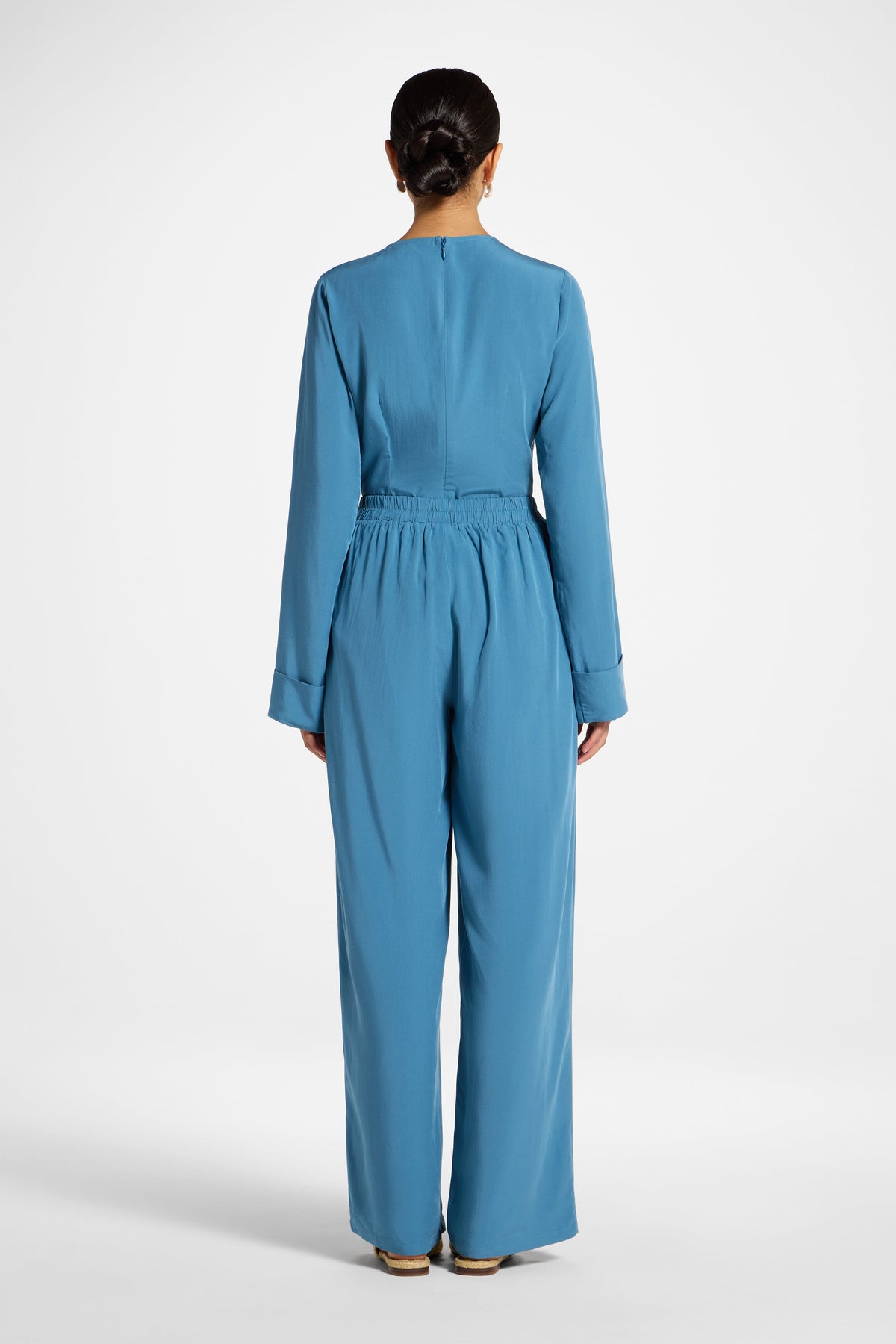 Tencel Wide Leg Pants - Sea