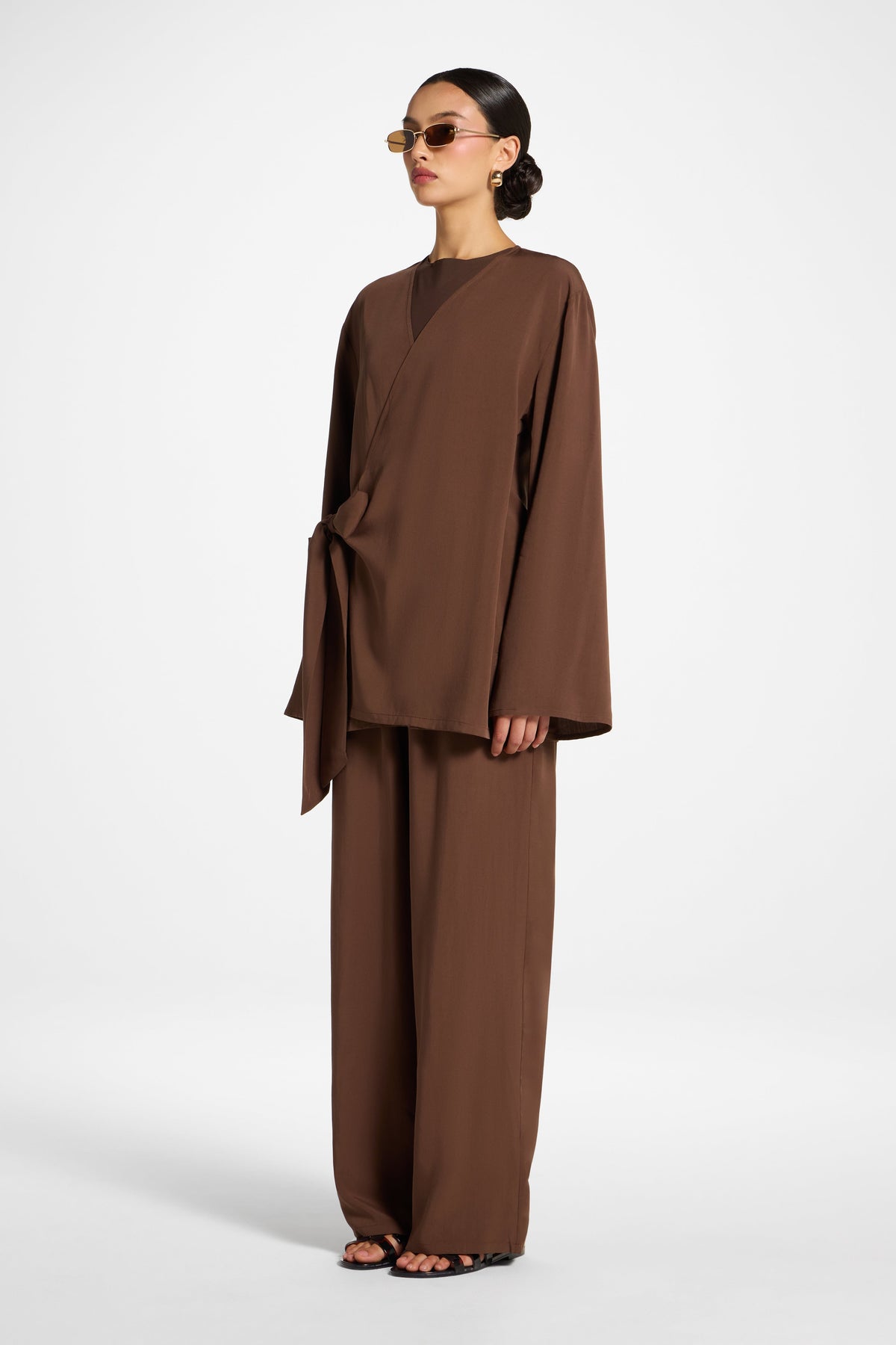 Tencel Wrap Top - Espresso