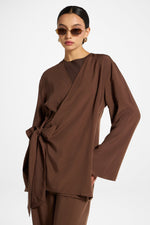 Tencel Wrap Top - Espresso