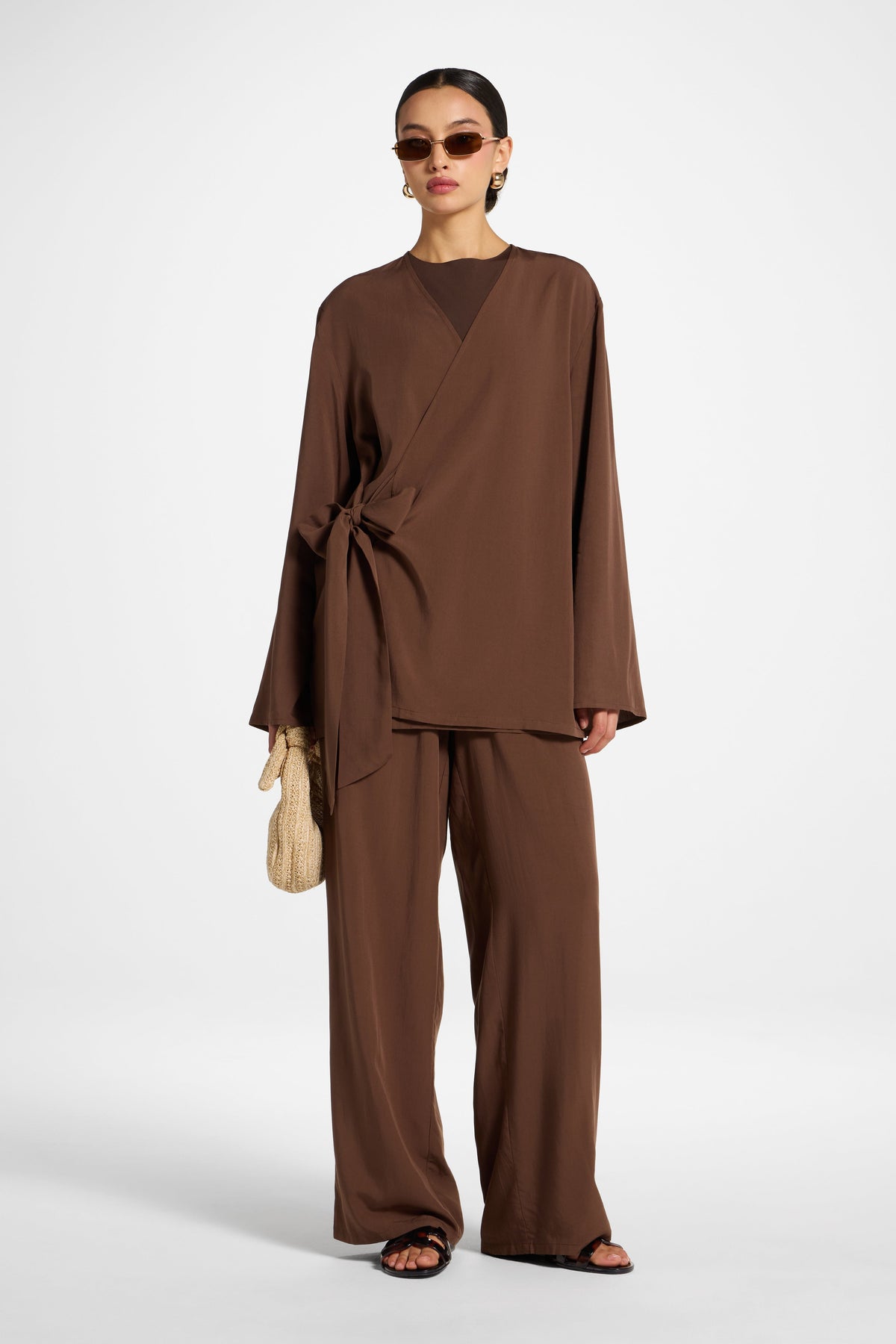 Tencel Wrap Top - Espresso