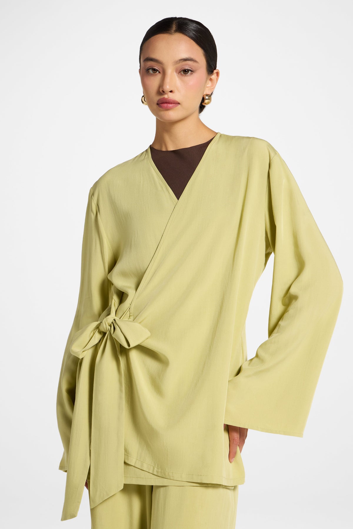Tencel Wrap Top - Honeydew