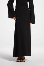 Textured Maxi Skirt - Black