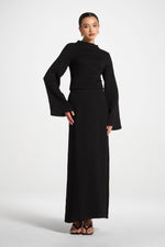 Textured Maxi Skirt - Black