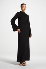 Textured Maxi Skirt - Black
