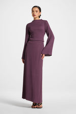 Textured Maxi Skirt - Plum