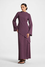 Textured Maxi Skirt - Plum