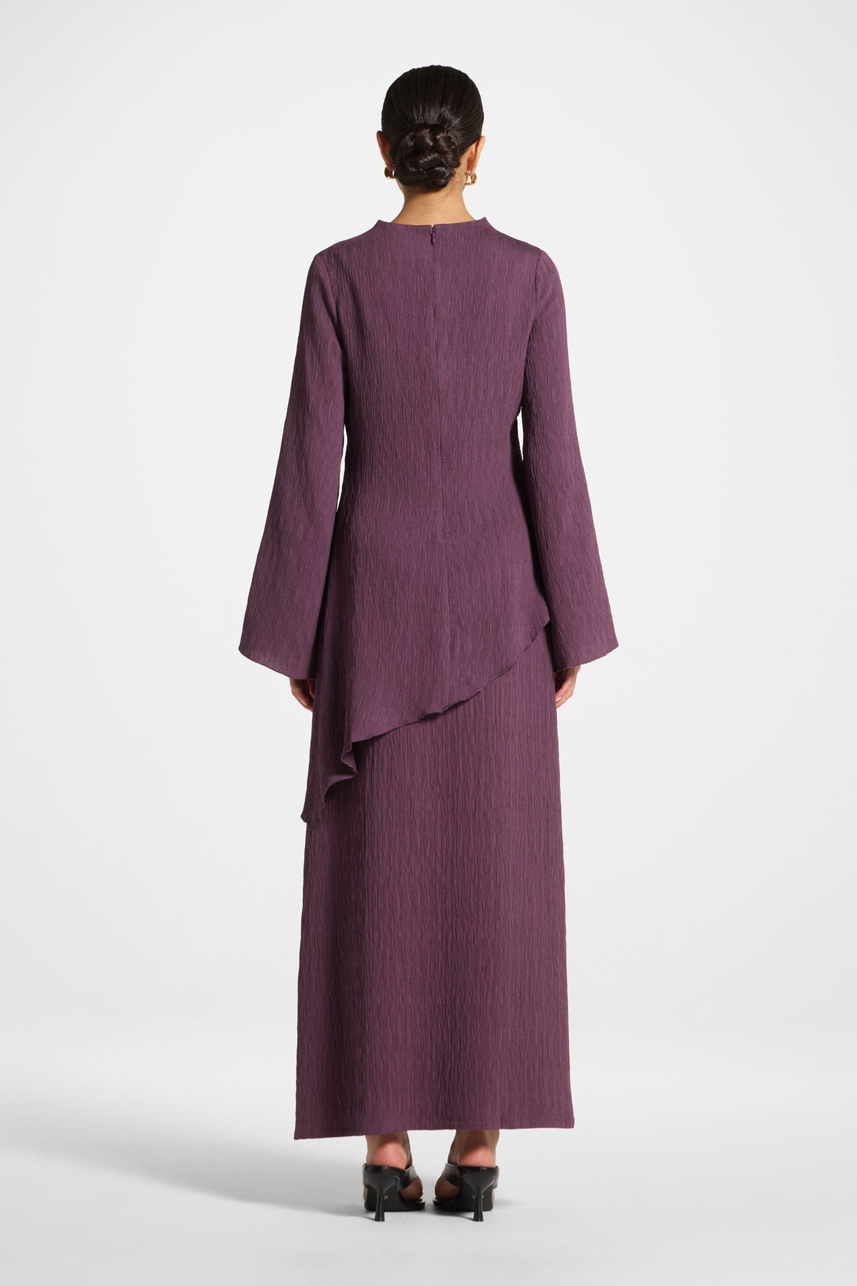 Textured Maxi Skirt - Plum