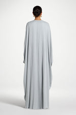 Textured Open Abaya - Pastel Blue