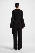 Asymmetric Textured Top - Black