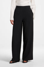 Textured Wide Leg Pants - Black