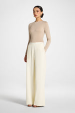 Textured Wide Leg Pants - Coconut Milk