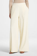 Textured Wide Leg Pants - Coconut Milk