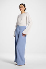 Textured Wide Leg Pants - Dusk