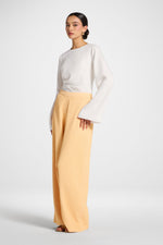 Textured Wide Leg Pants - Sherbert