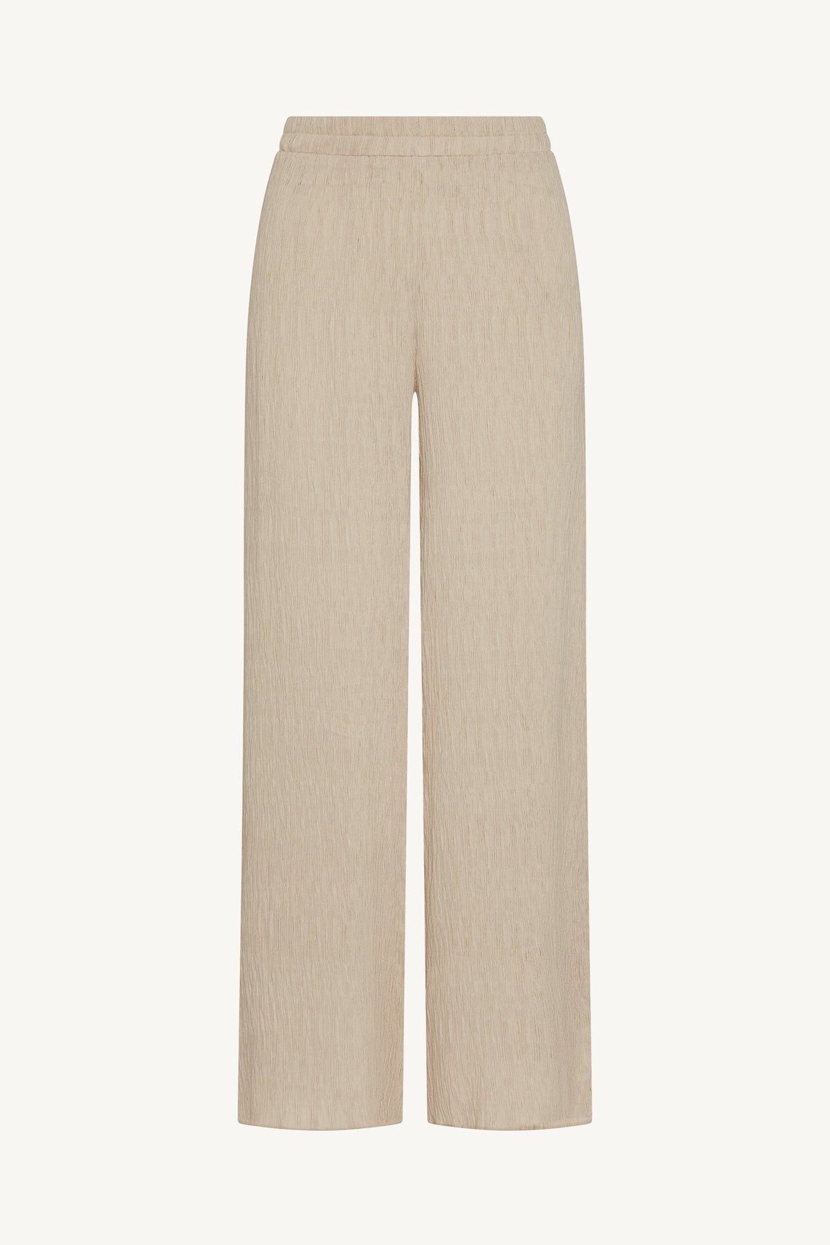 Textured Wide Leg Pants - Stone