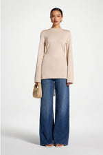 Tie Back Knit Top - Almond