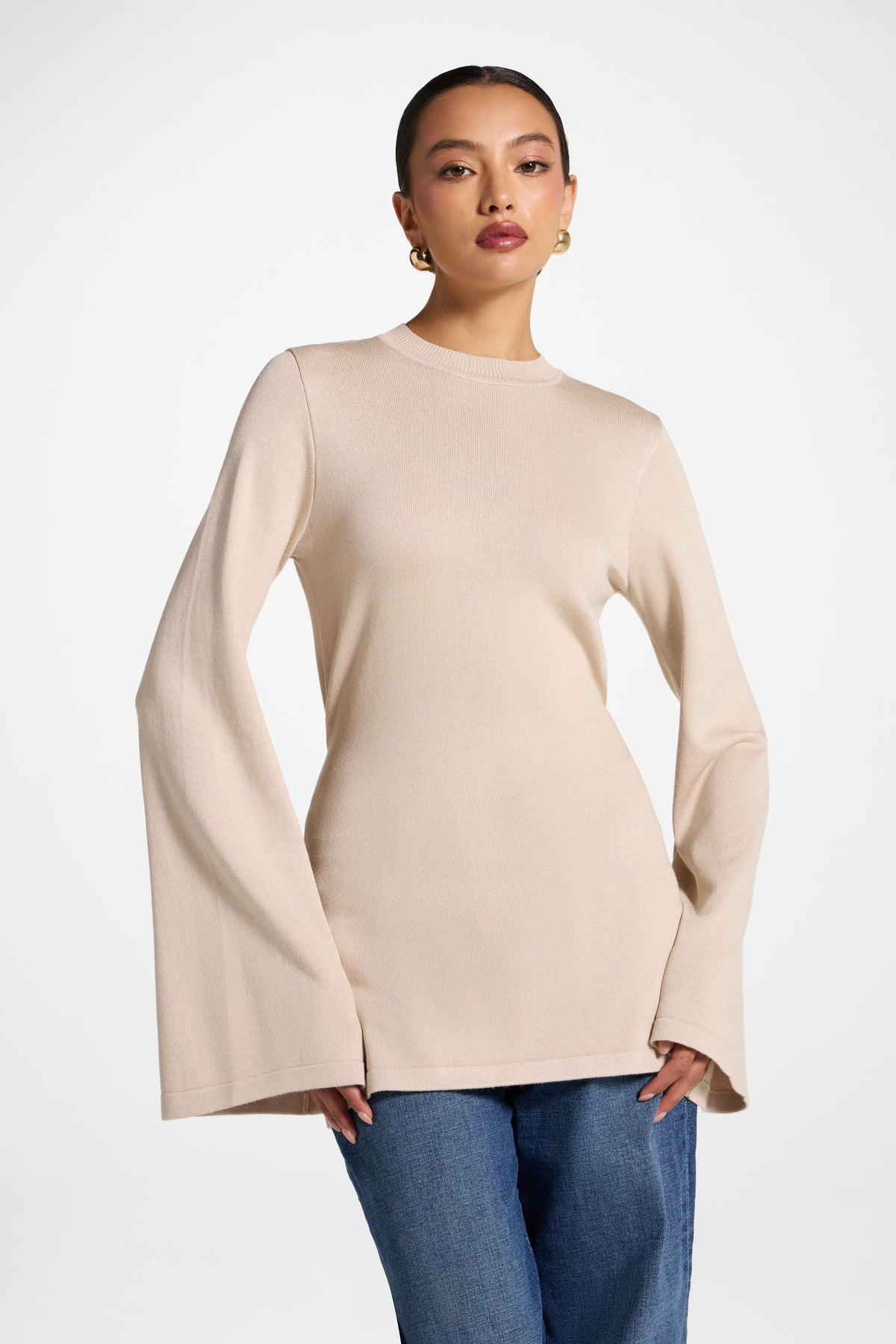 Tie Back Knit Top - Almond