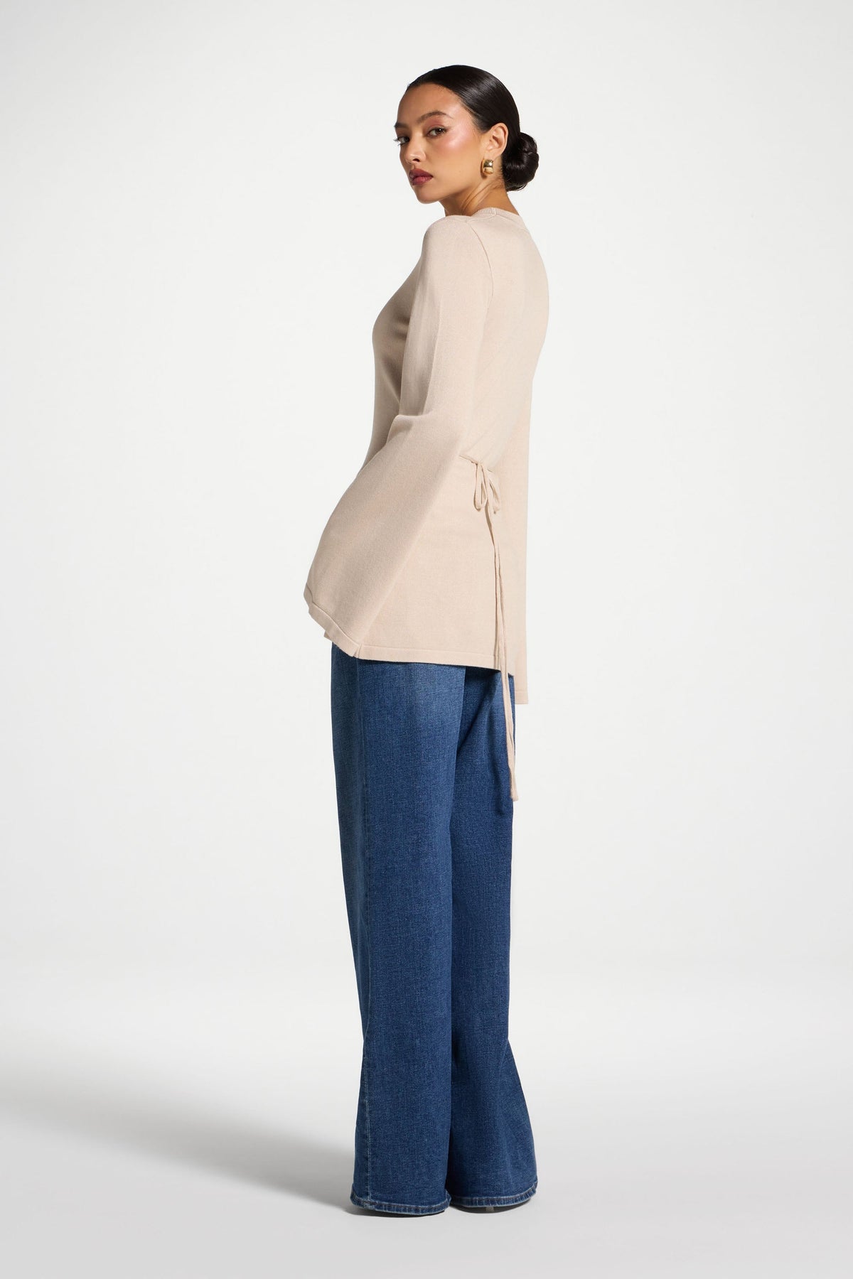 Tie Back Knit Top - Almond