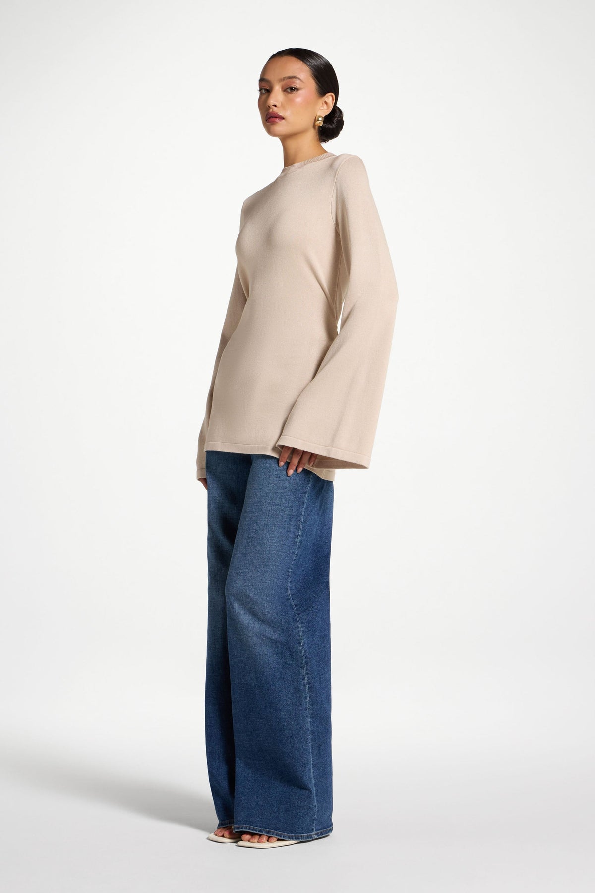 Tie Back Knit Top - Almond