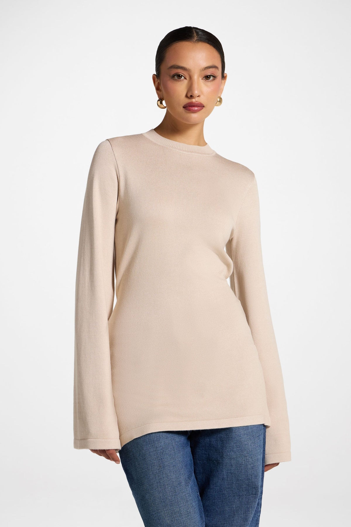 Tie Back Knit Top - Almond