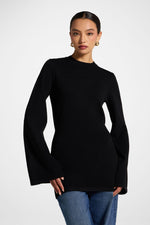 Tie Back Knit Top - Black