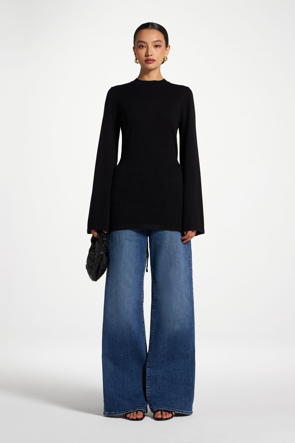 Tie Back Knit Top - Black