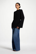 Tie Back Knit Top - Black