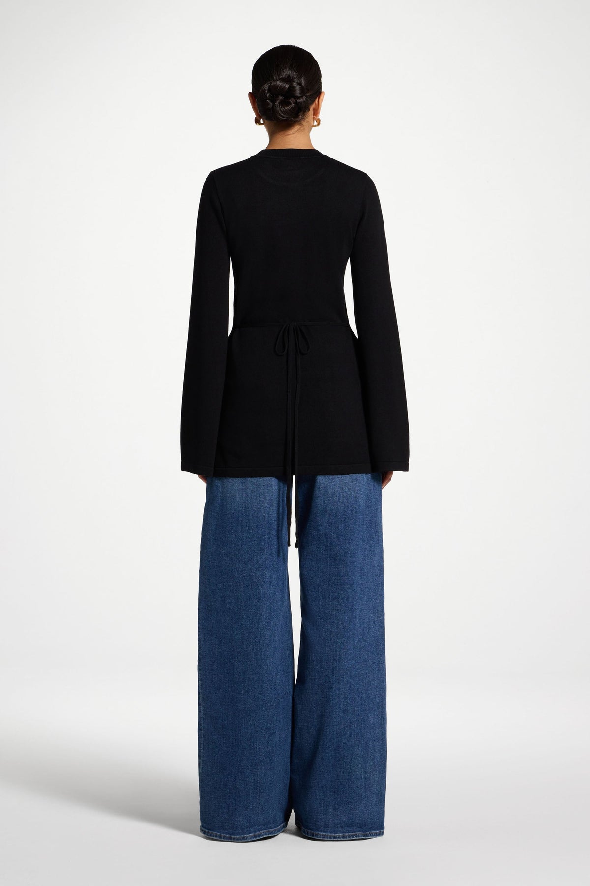 Tie Back Knit Top - Black