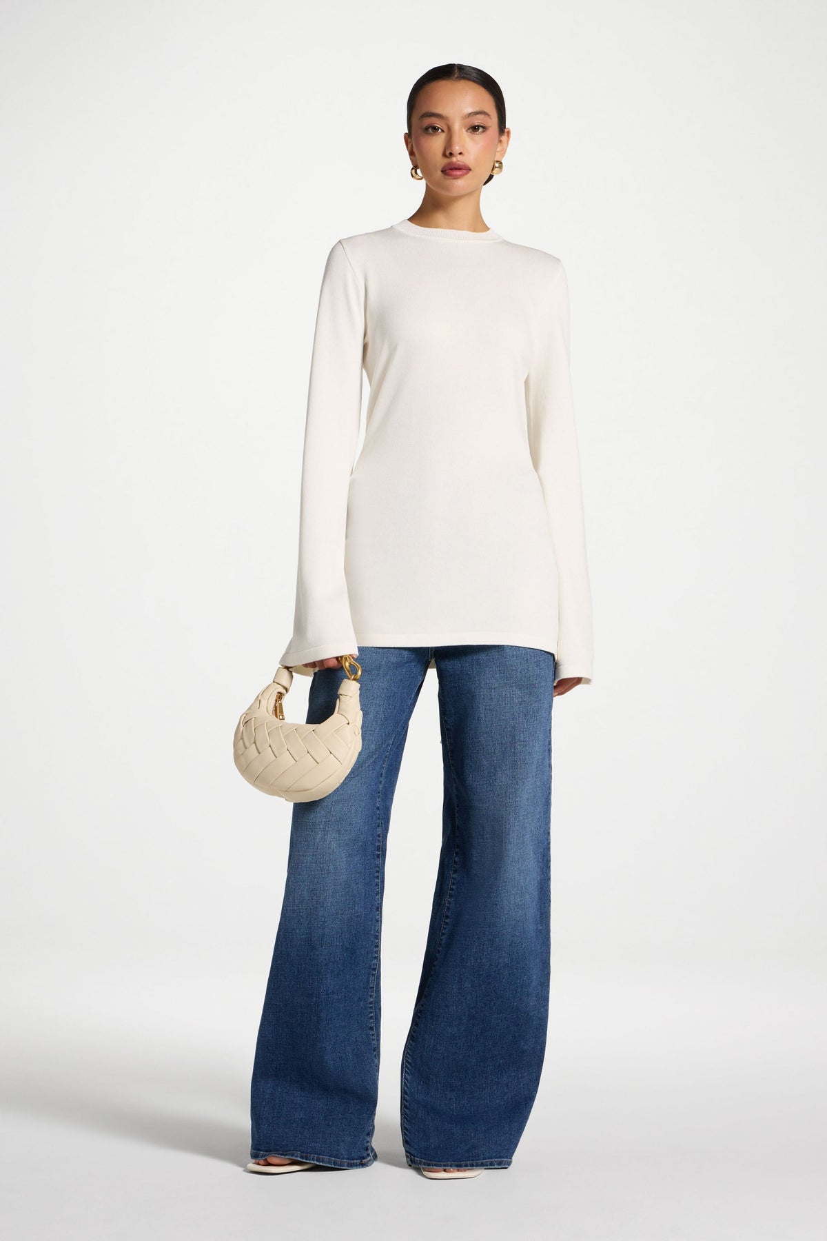 Tie Back Knit Top - White