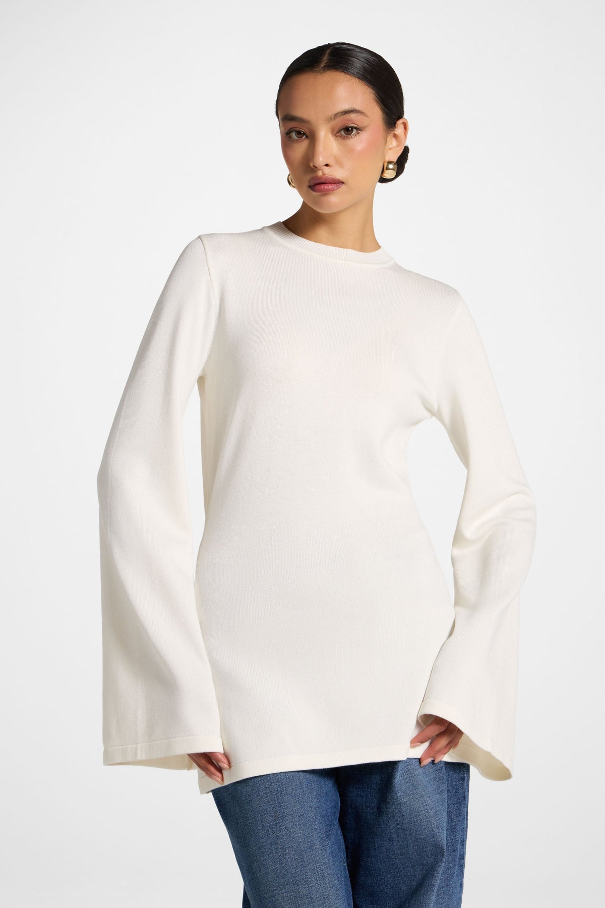 Tie Back Knit Top - White