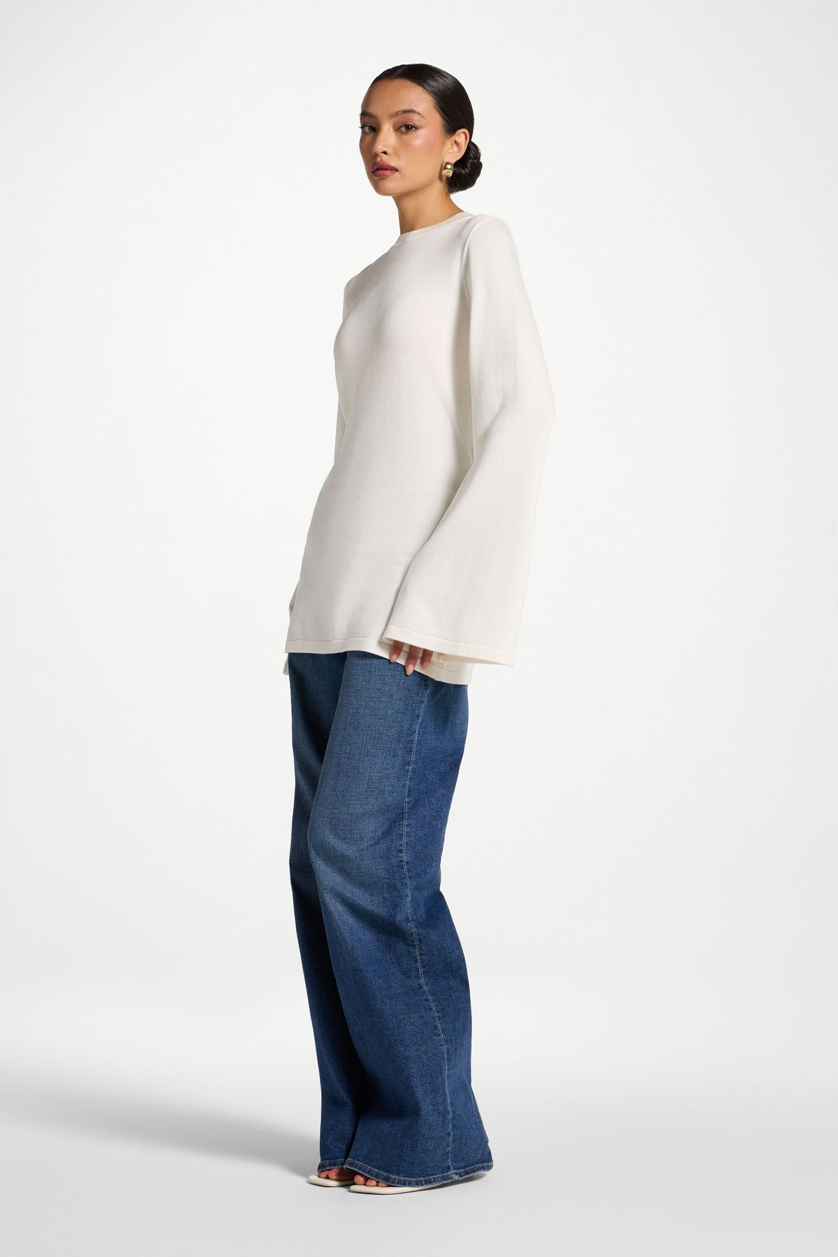Tie Back Knit Top - White