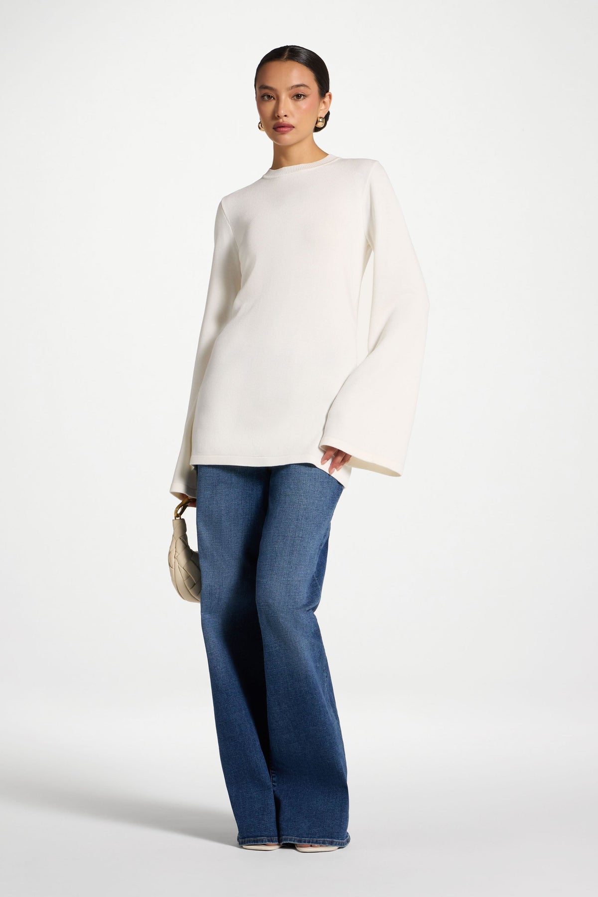 Tie Back Knit Top - White